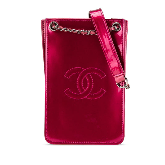 Chanel CC Patent Phone Holder Crossbody