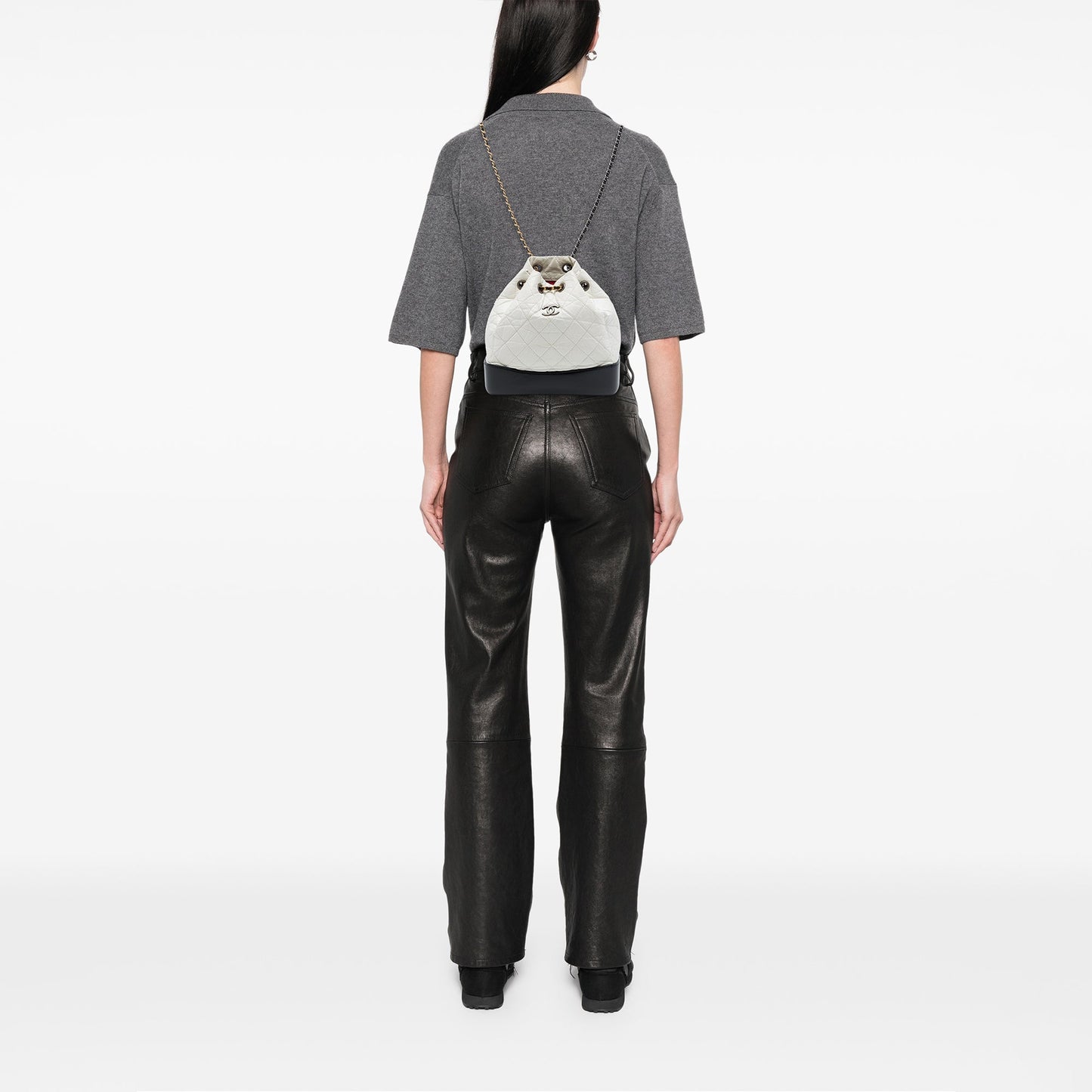 Chanel Small Bicolor Quilted Aged Calfskin Gabrielle Backpack