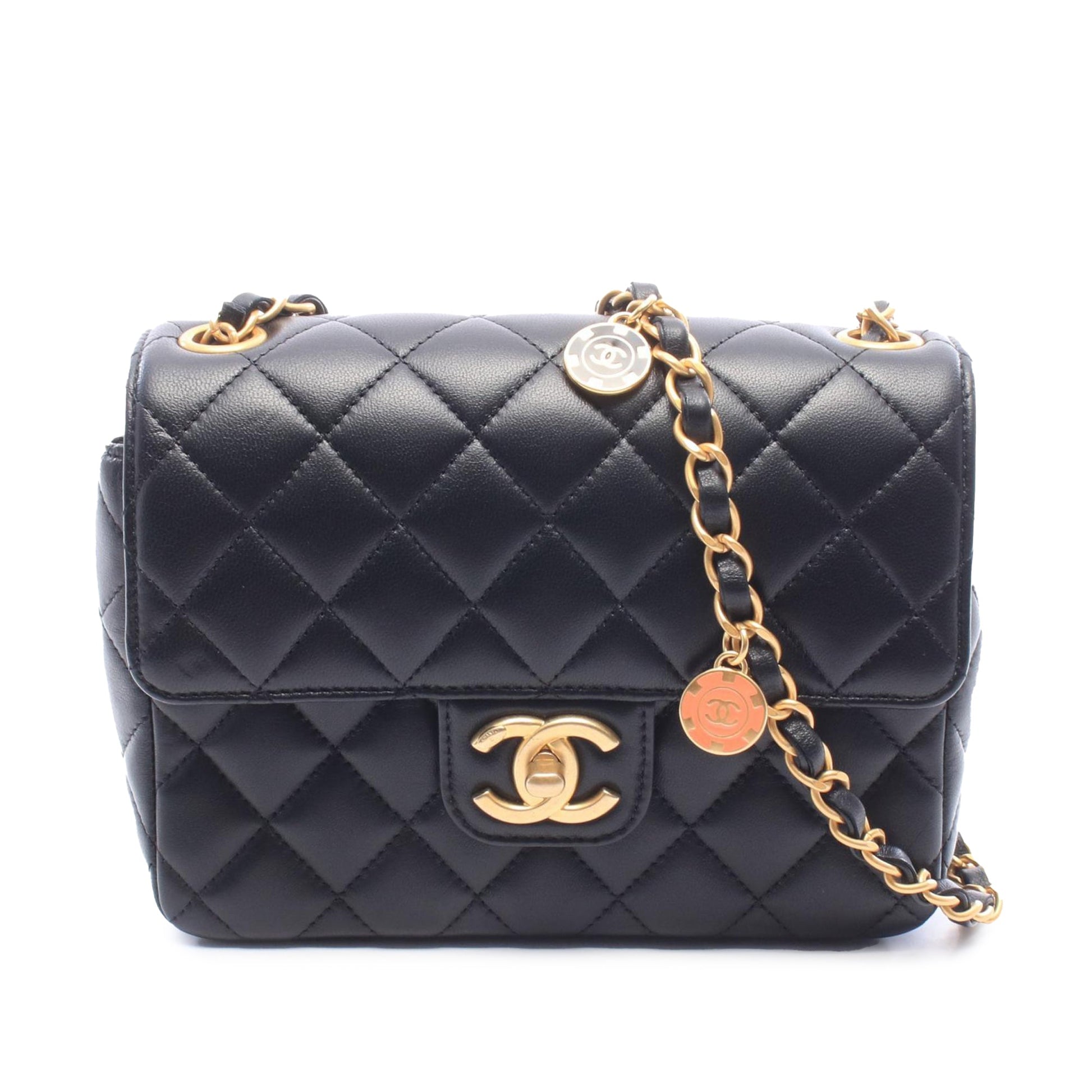 Chanel Mini Square Classic Lambskin Casino Royale Charms Single Flap