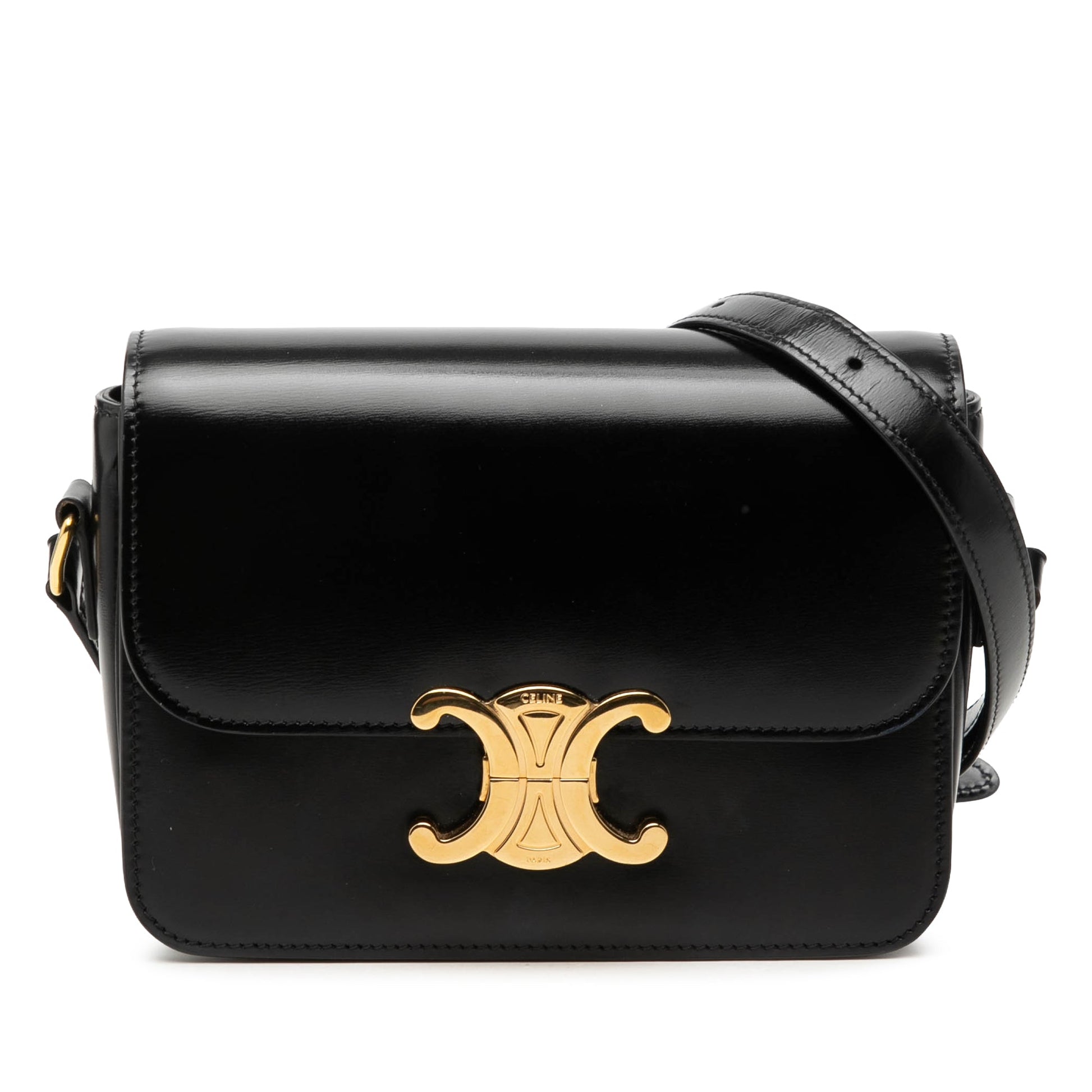 Celine Teen Shiny Calfskin Triomphe Crossbody