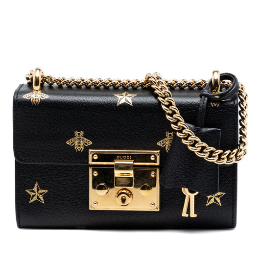 Gucci Small Calfskin Bee Star Padlock Crossbody
