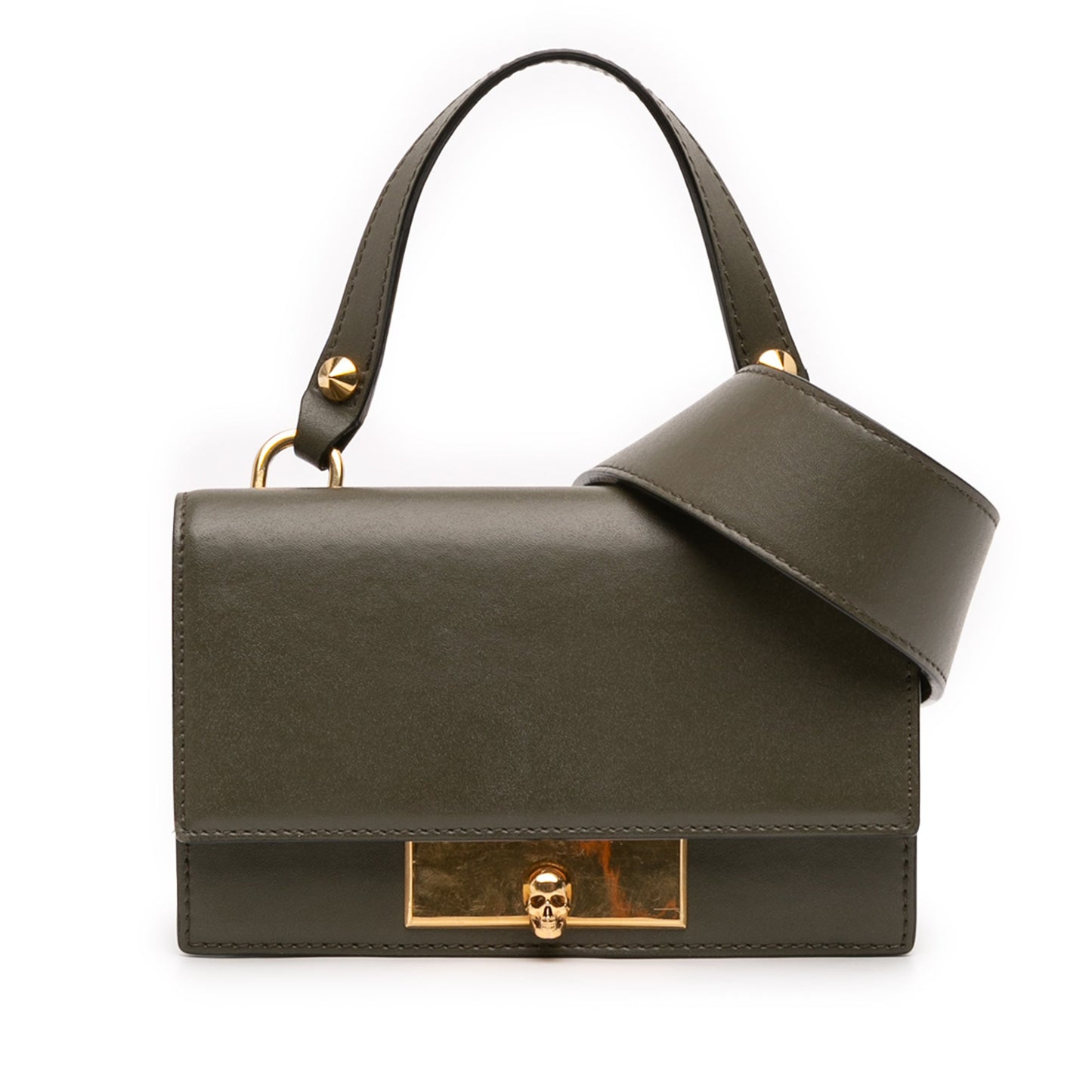 Alexander McQueen Mini Leather Skull Lock Top Handle Bag