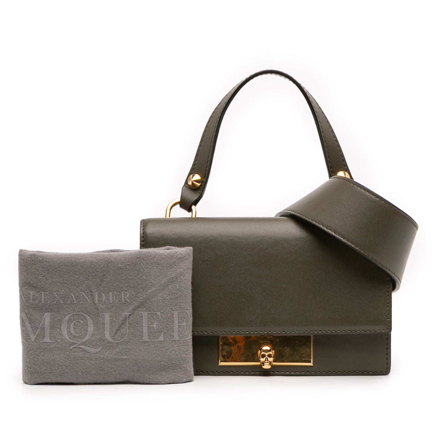 Alexander McQueen Mini Leather Skull Lock Top Handle Bag