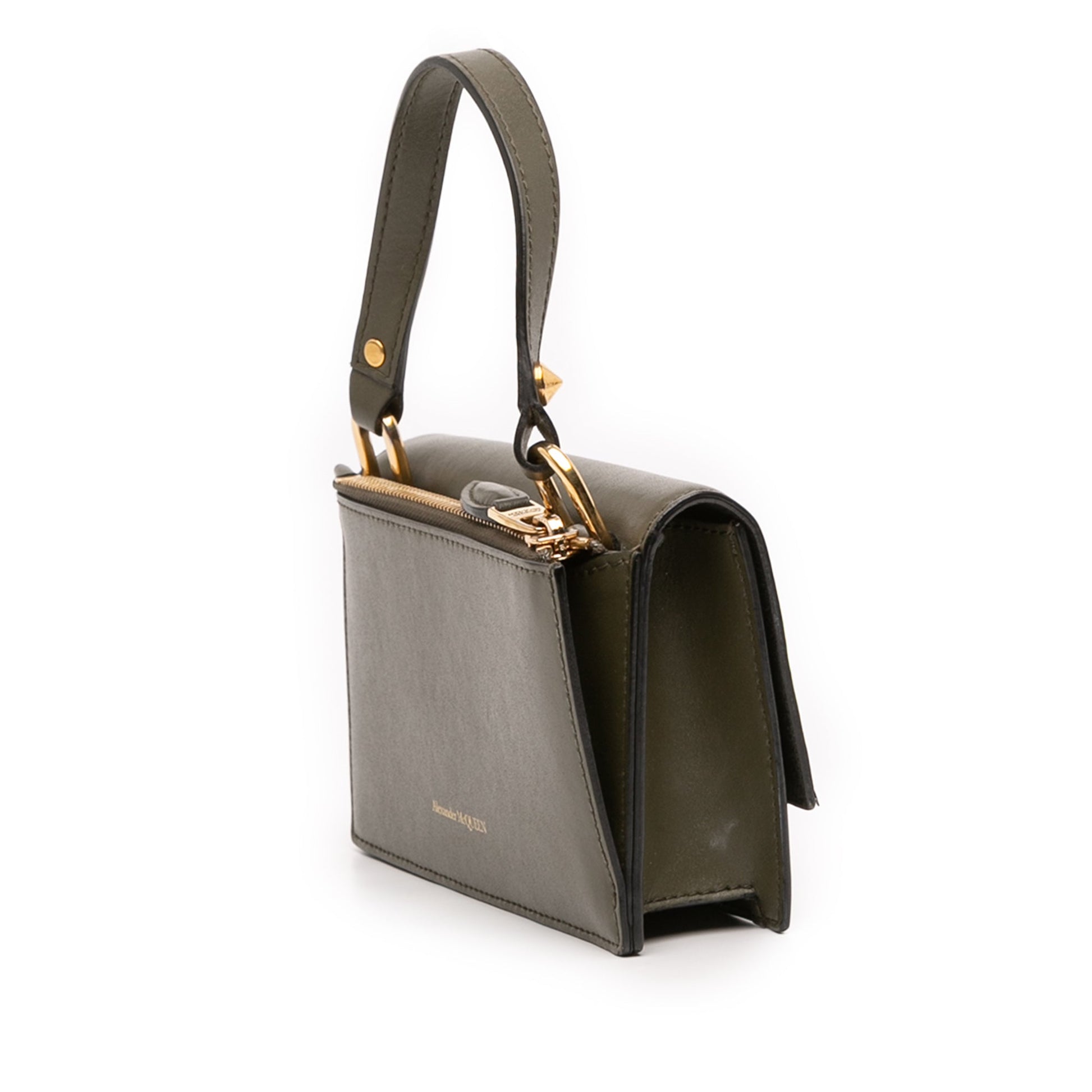 Alexander McQueen Mini Leather Skull Lock Top Handle Bag