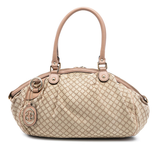 Gucci Diamante Canvas Sukey Satchel