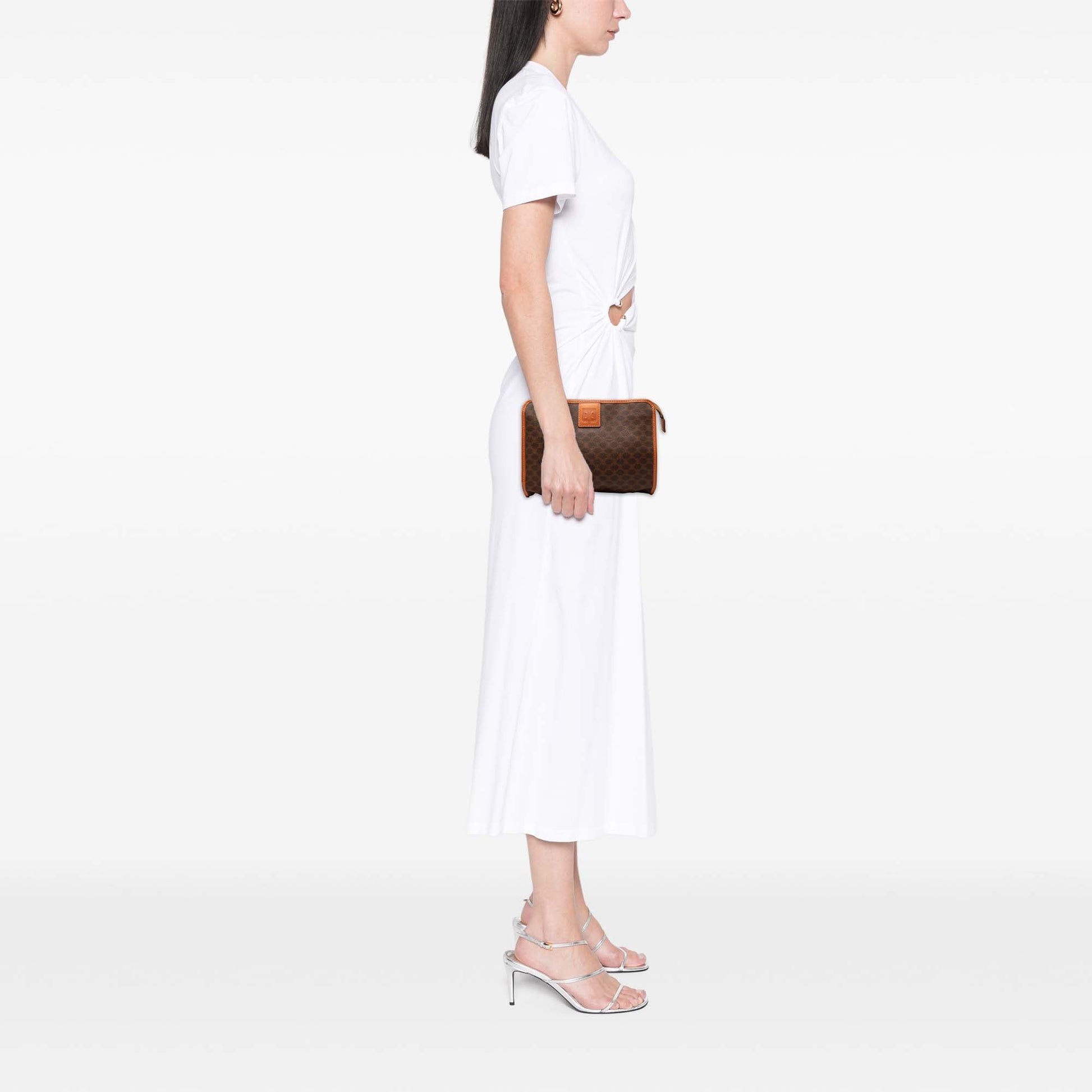 Celine Macadam Coated Canvas Clutch