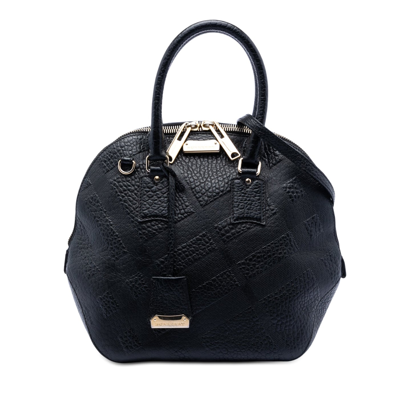 Burberry Large Heritage Grain Check Embossed Orchard Bowling Bag