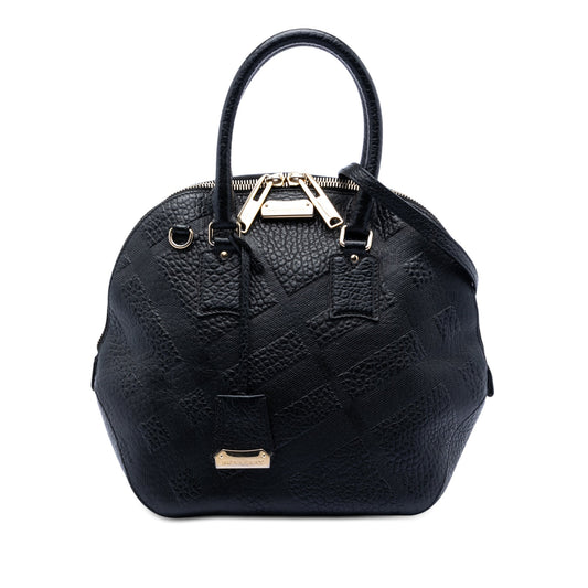 Burberry Large Heritage Grain Check Embossed Orchard Bowling Bag