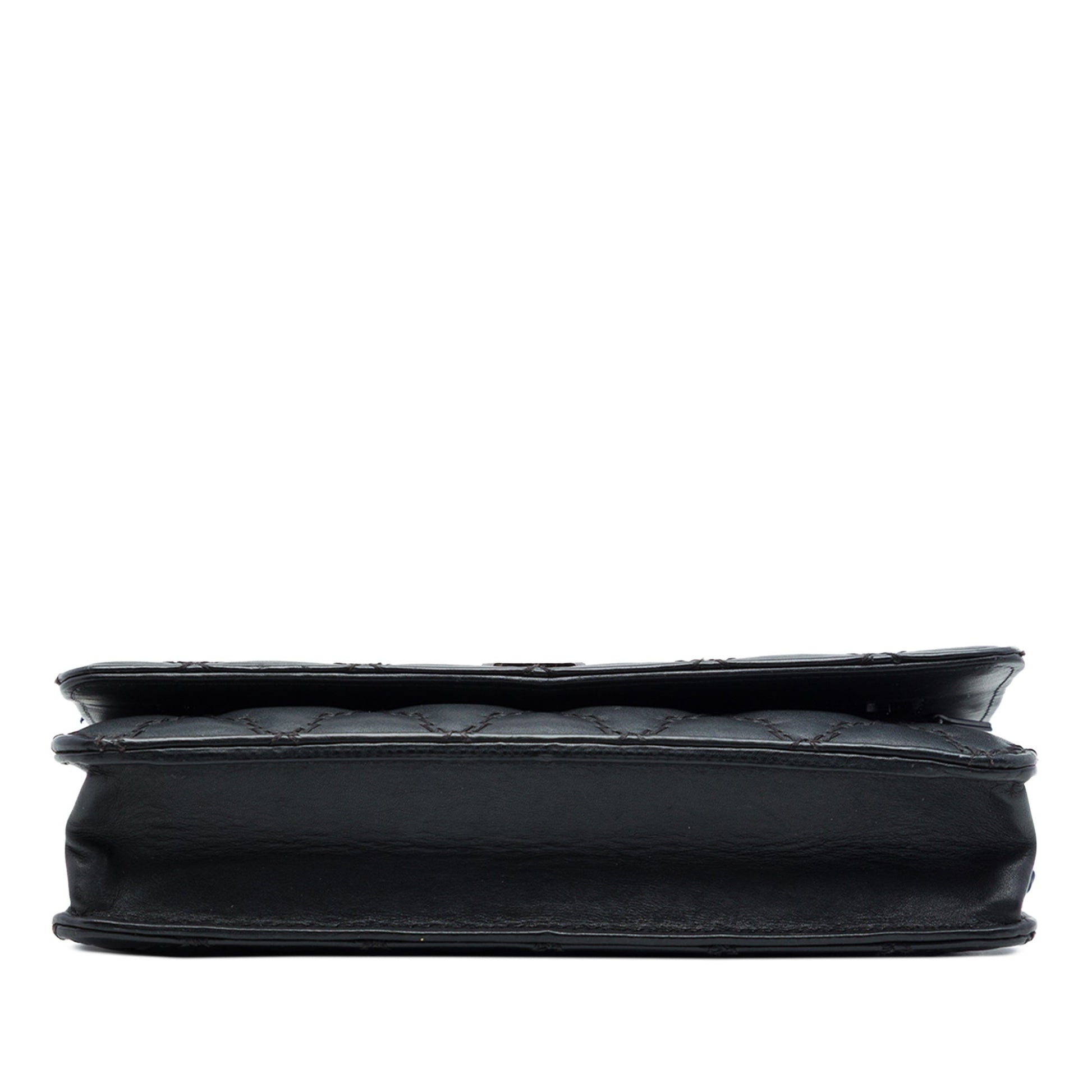 Chanel CC Quilted Calfskin Double Stitch Hamptons Wallet On Chain