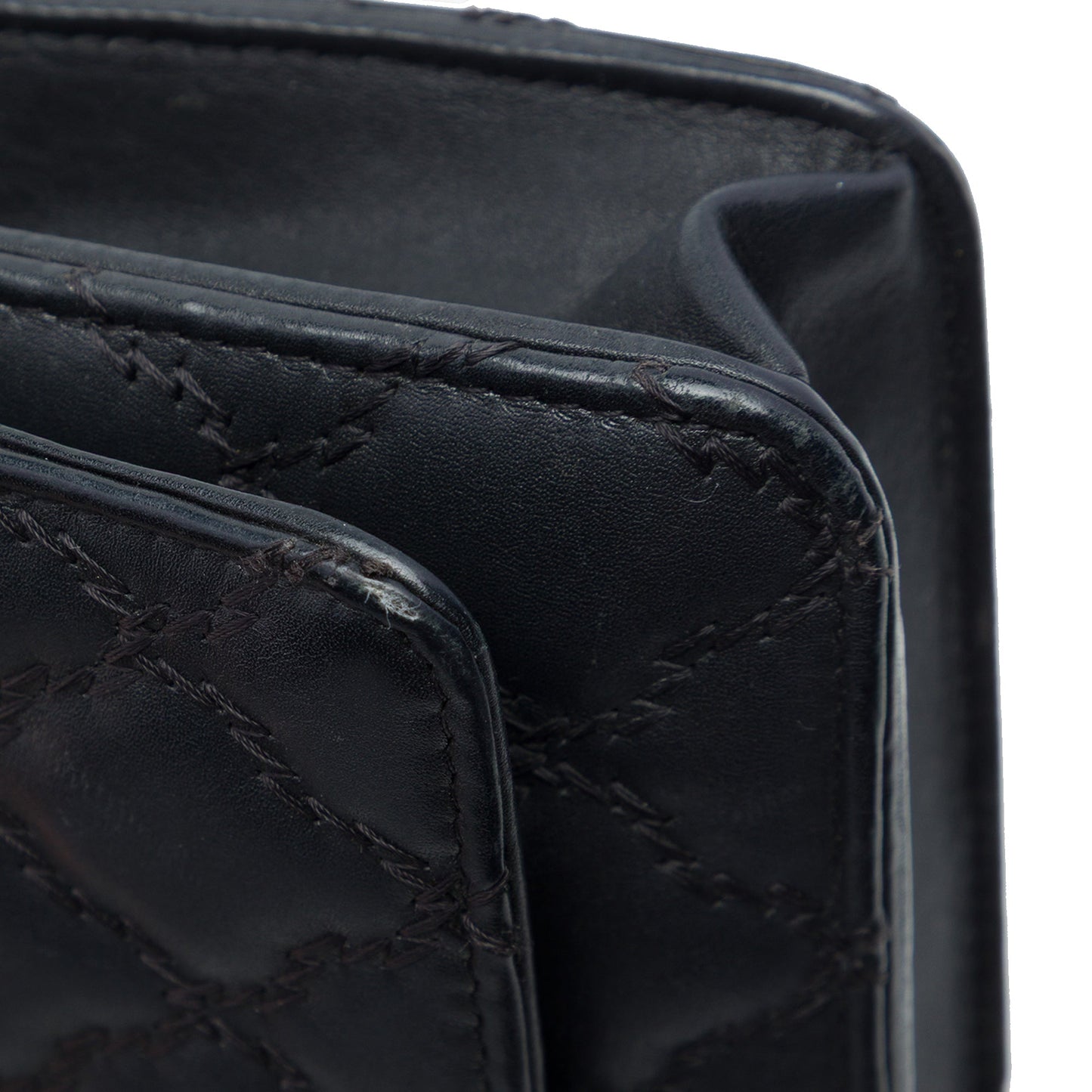 Chanel CC Quilted Calfskin Double Stitch Hamptons Wallet On Chain