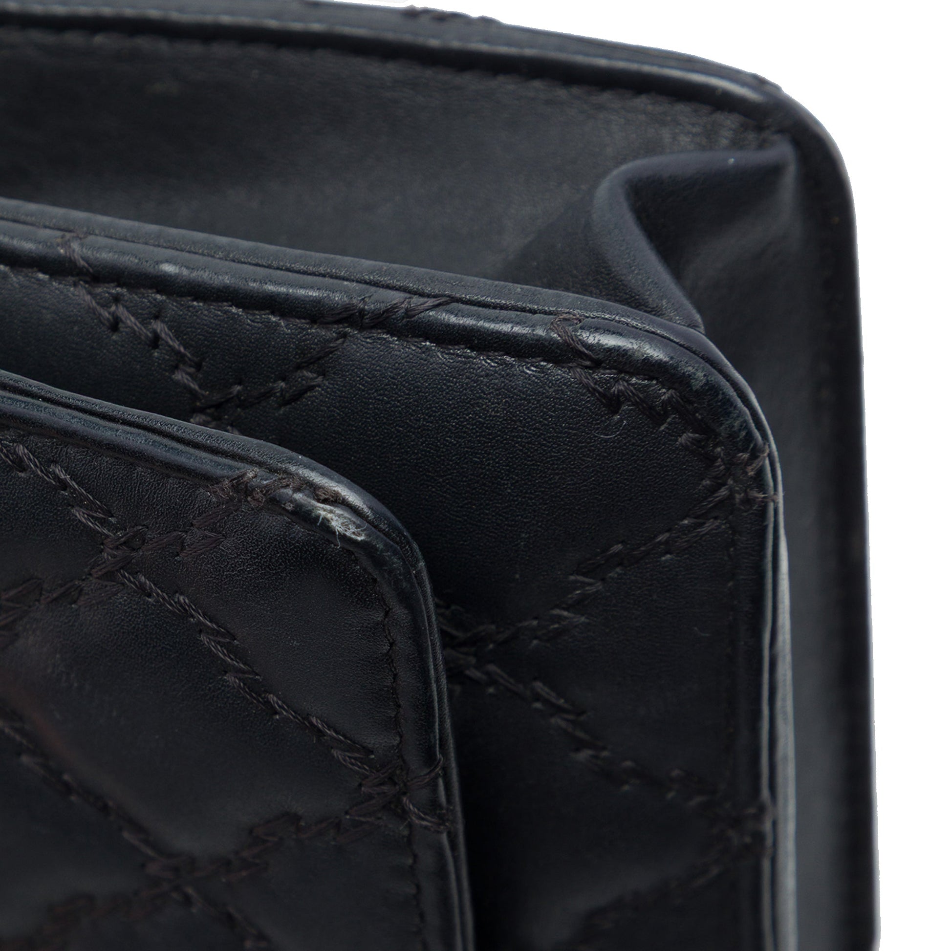 Chanel CC Quilted Calfskin Double Stitch Hamptons Wallet On Chain