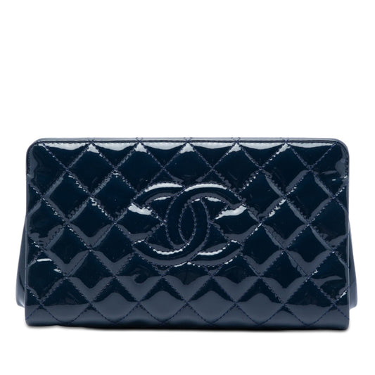 Chanel CC Quilted Patent Timeless Clutch
