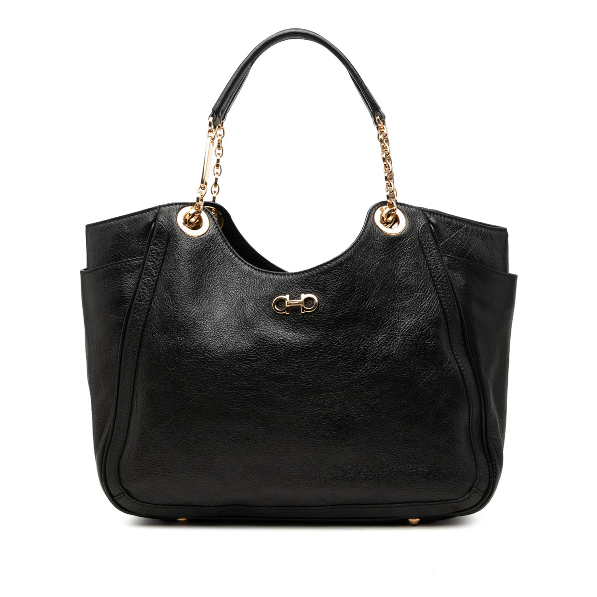 Ferragamo Buffalo Leather Fanya Chain Tote