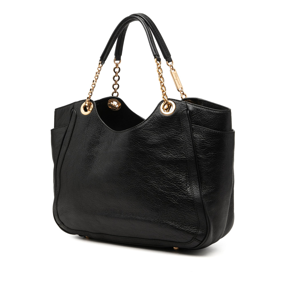 Ferragamo Buffalo Leather Fanya Chain Tote