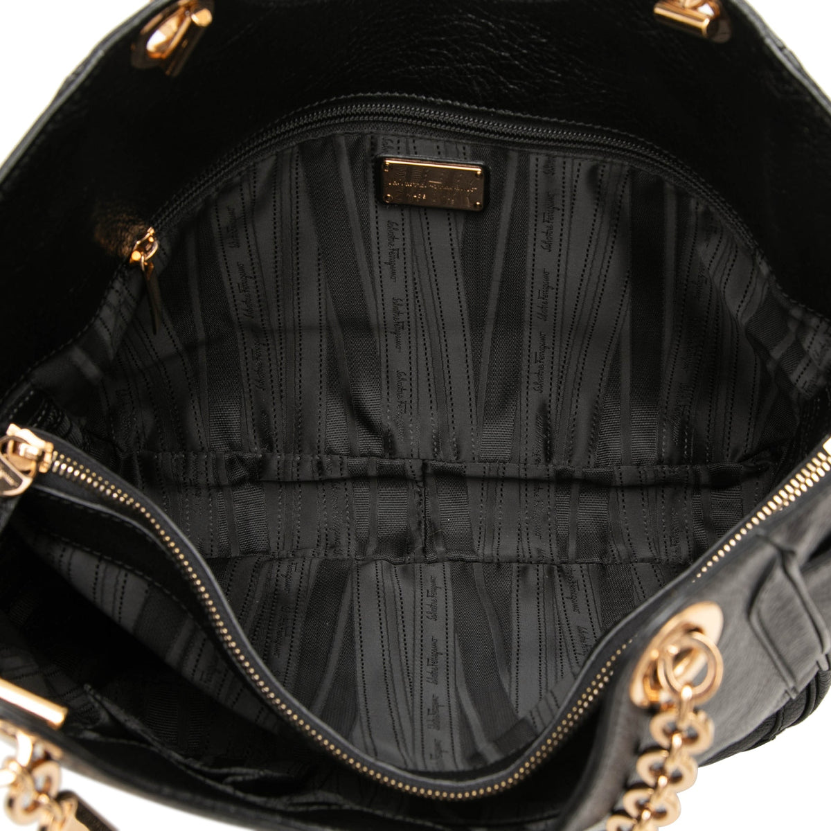 Ferragamo Buffalo Leather Fanya Chain Tote