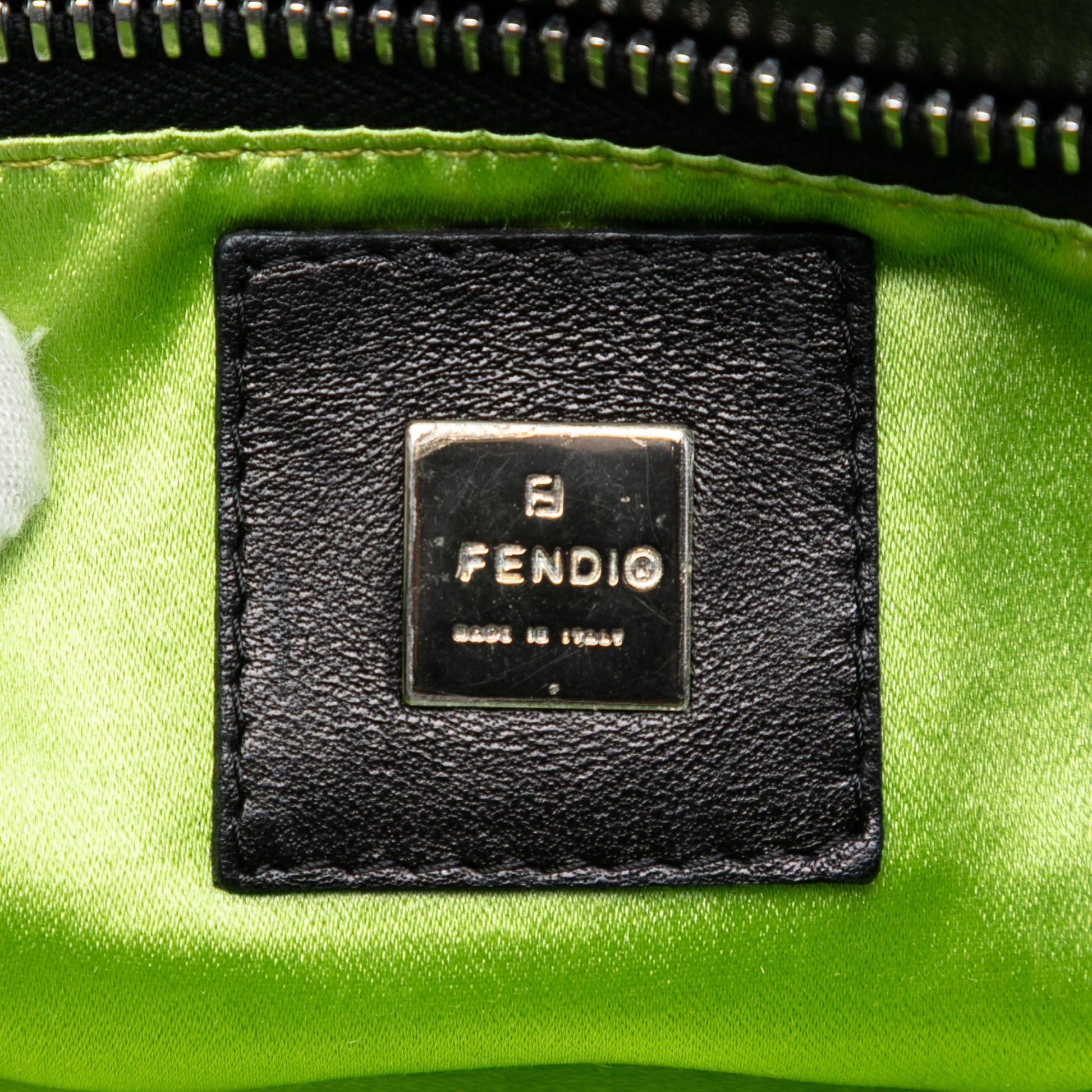 Fendi Leather FF Baguette Shoulder Bag