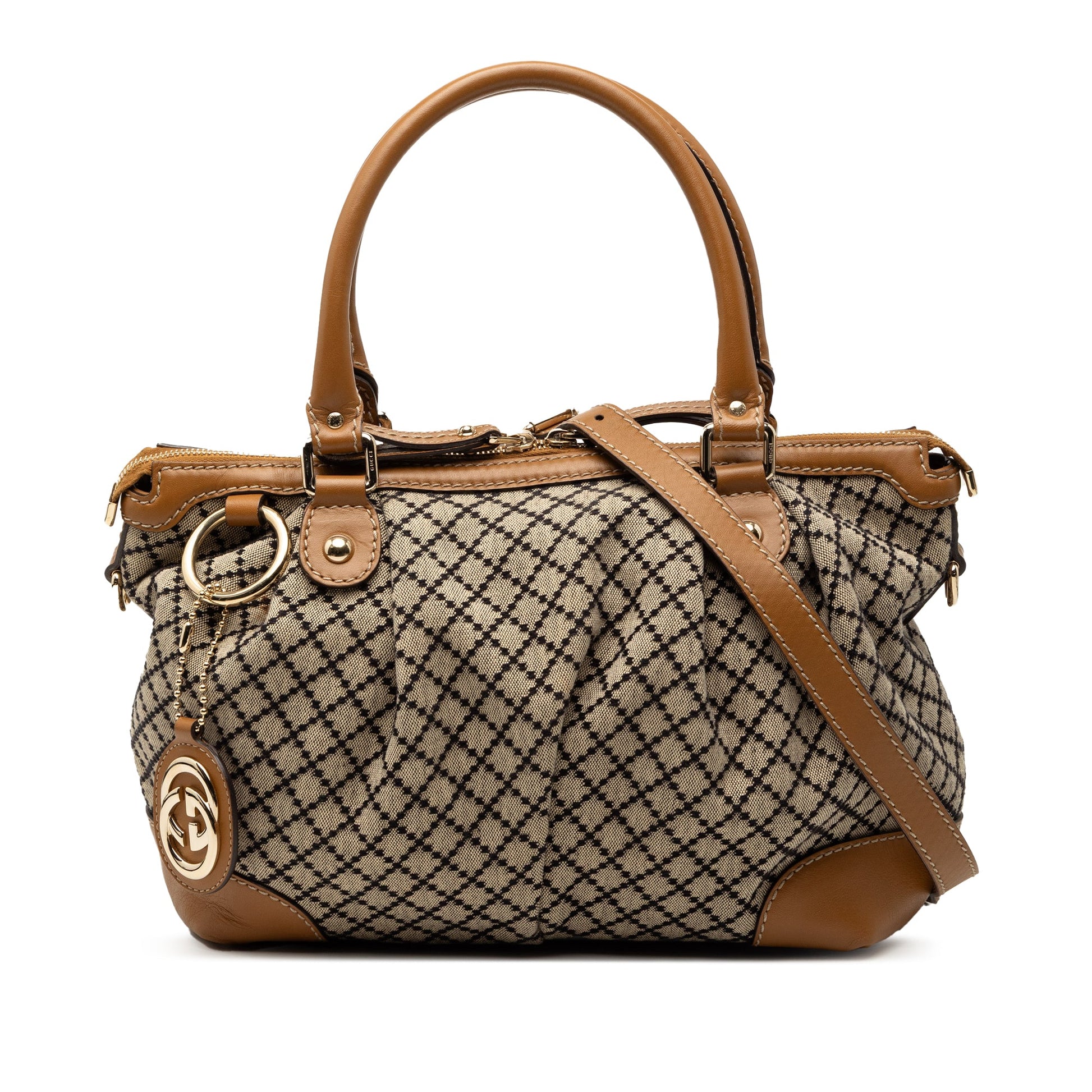 Gucci Diamante Canvas Sukey Satchel
