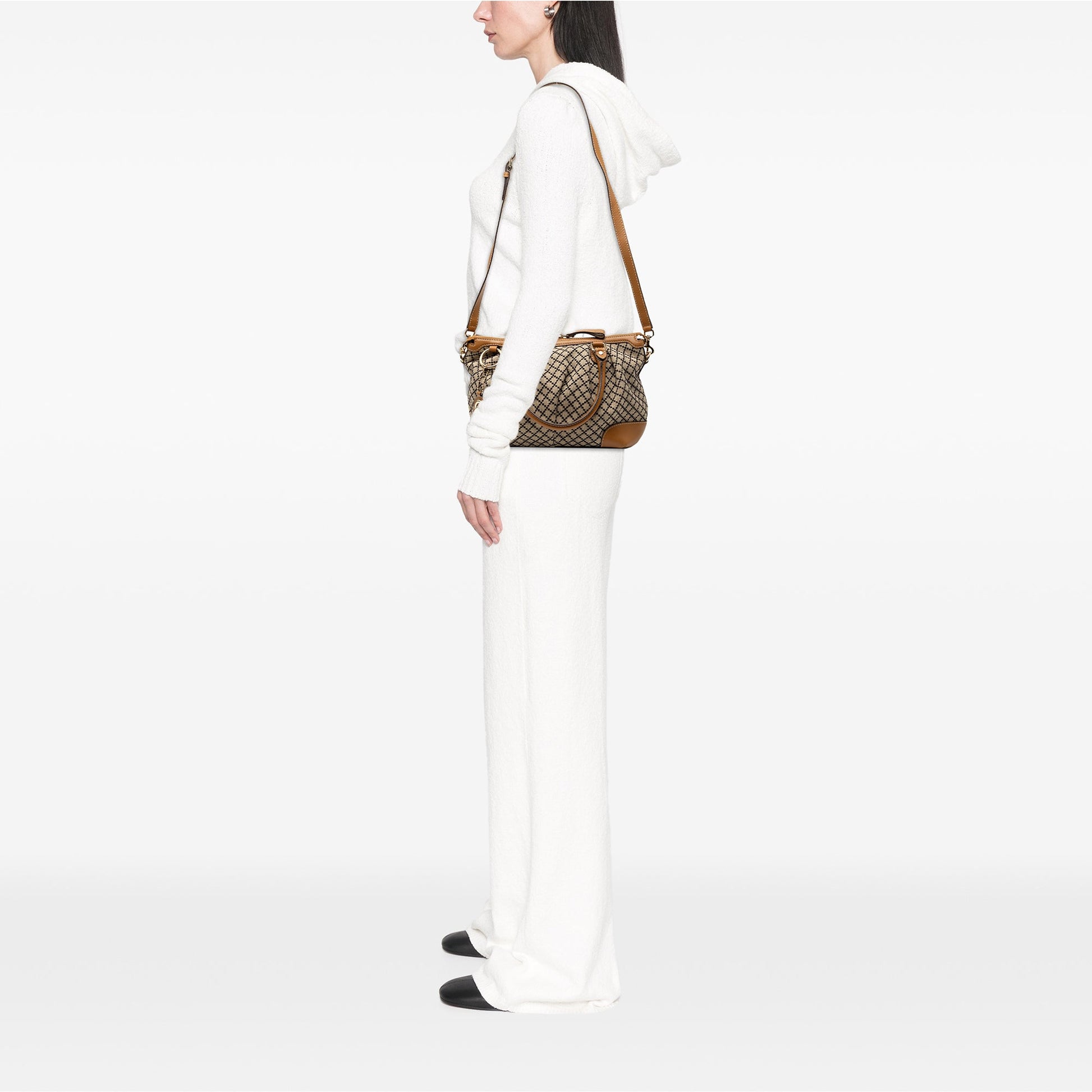 Gucci Diamante Canvas Sukey Satchel
