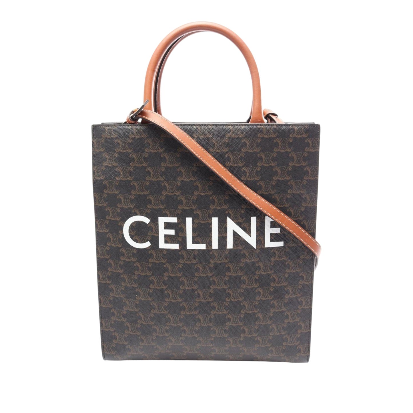 Celine Small Triomphe Coated Canvas Vertical Cabas Tote