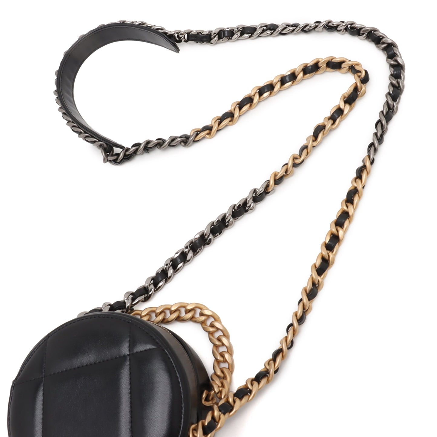 Chanel Lambskin 19 Round Clutch with Chain