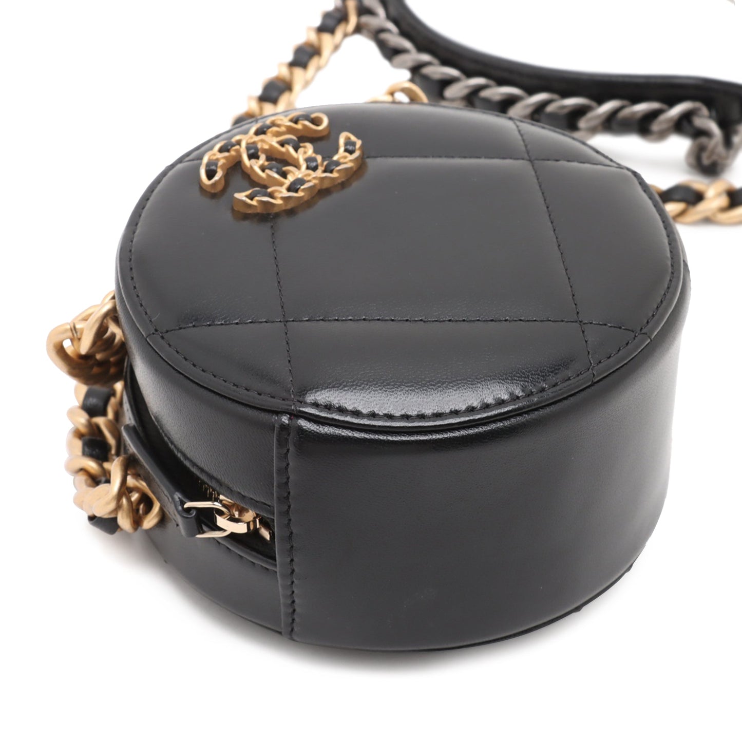 Chanel Lambskin 19 Round Clutch with Chain