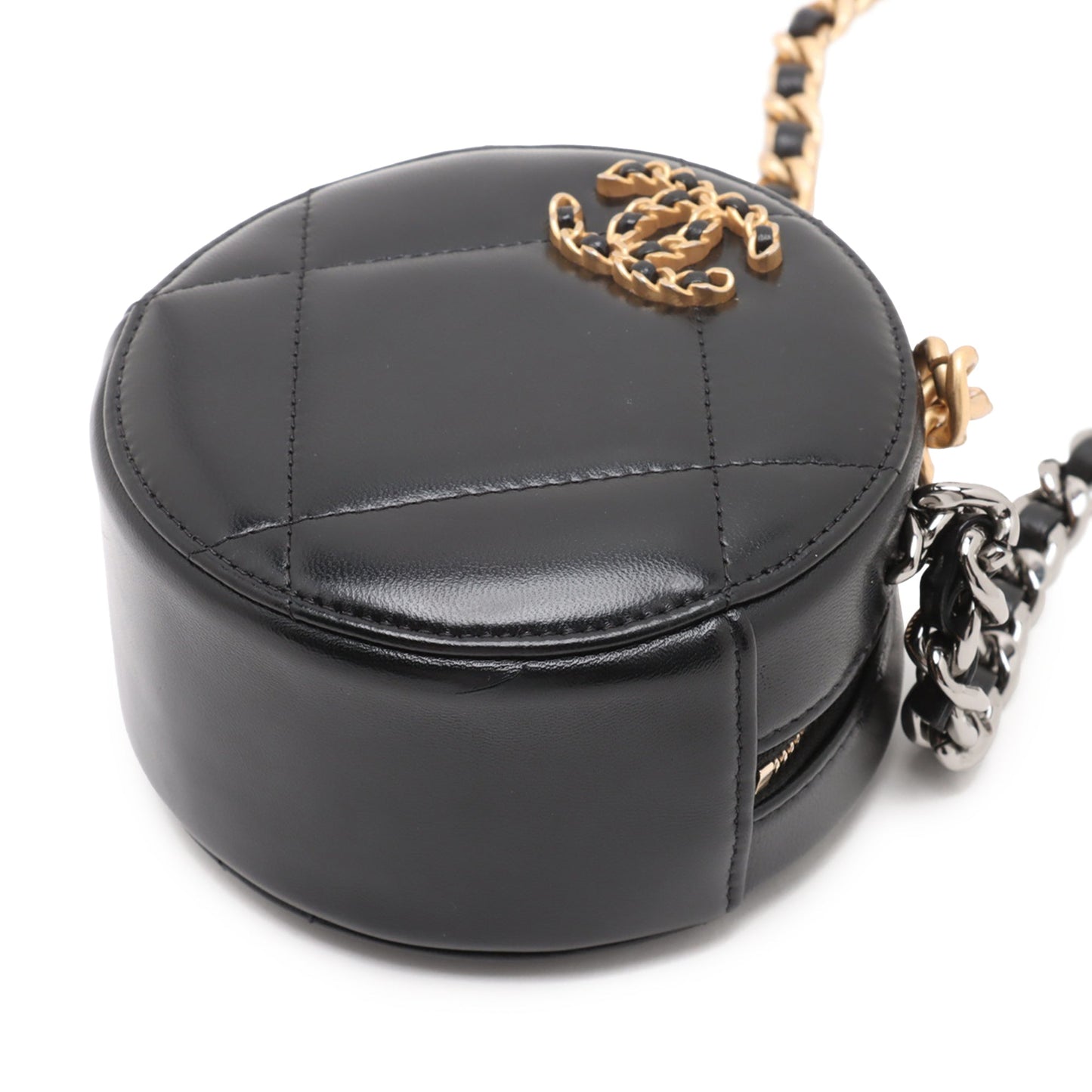 Chanel Lambskin 19 Round Clutch with Chain