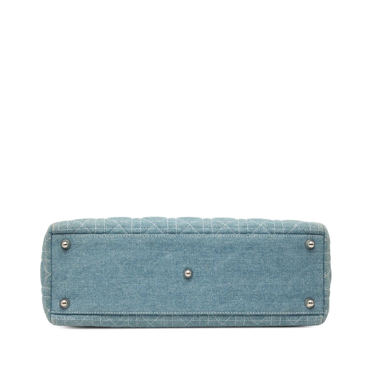Dior Large Denim Cannage Acrylic Handles Lady Dior