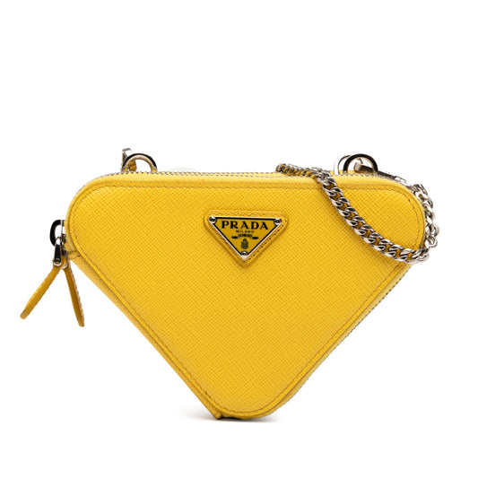 Prada Mini Saffiano Lux Double Triangle Satchel