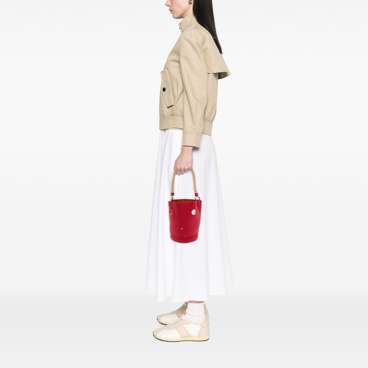 Hermès Clemence Mangeoire Bucket PM — Red