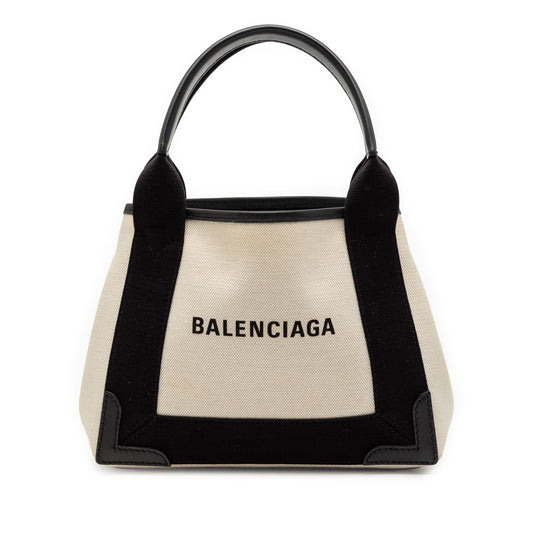 Balenciaga Canvas Navy Cabas XS