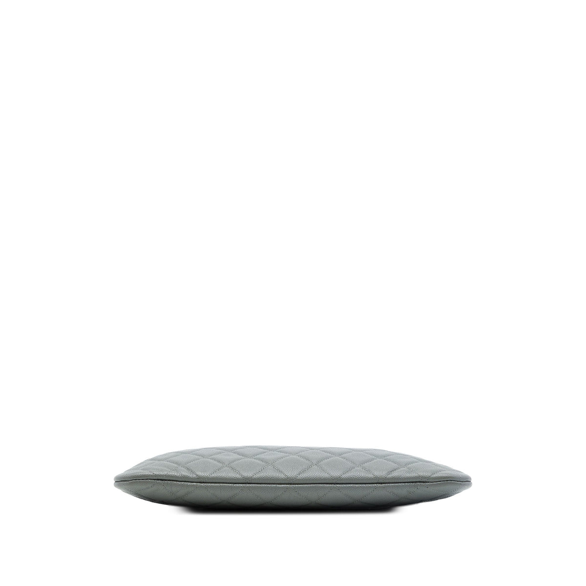 Chanel Medium Quilted Caviar O Case Clutch — Gray