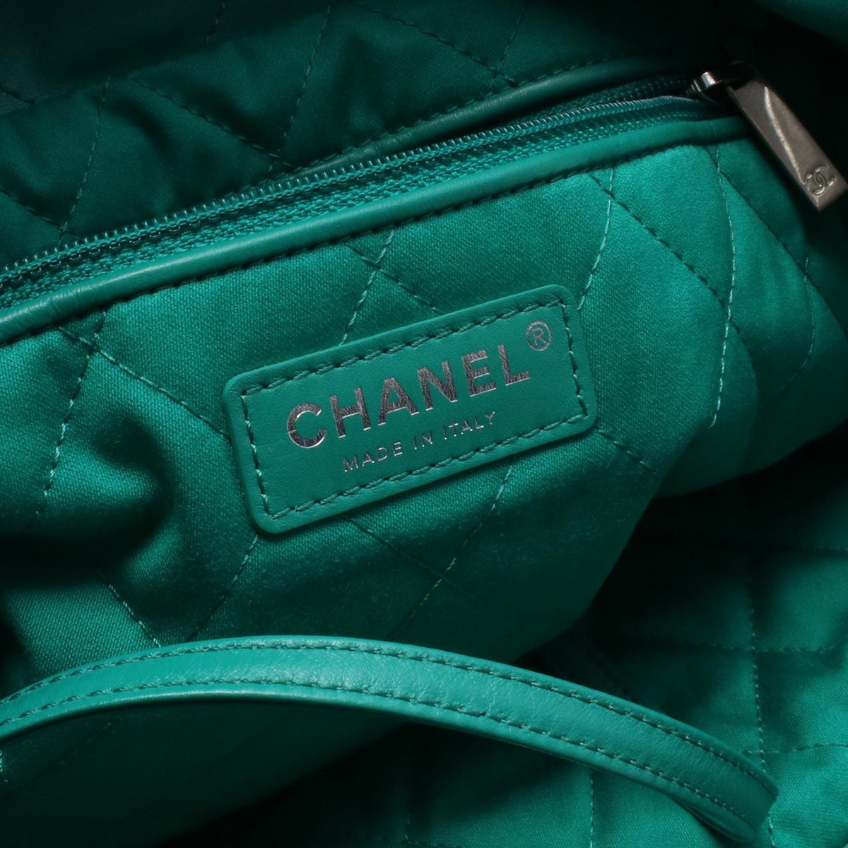 Chanel Small Quilted Shiny Calfskin Chain 22 Handbag