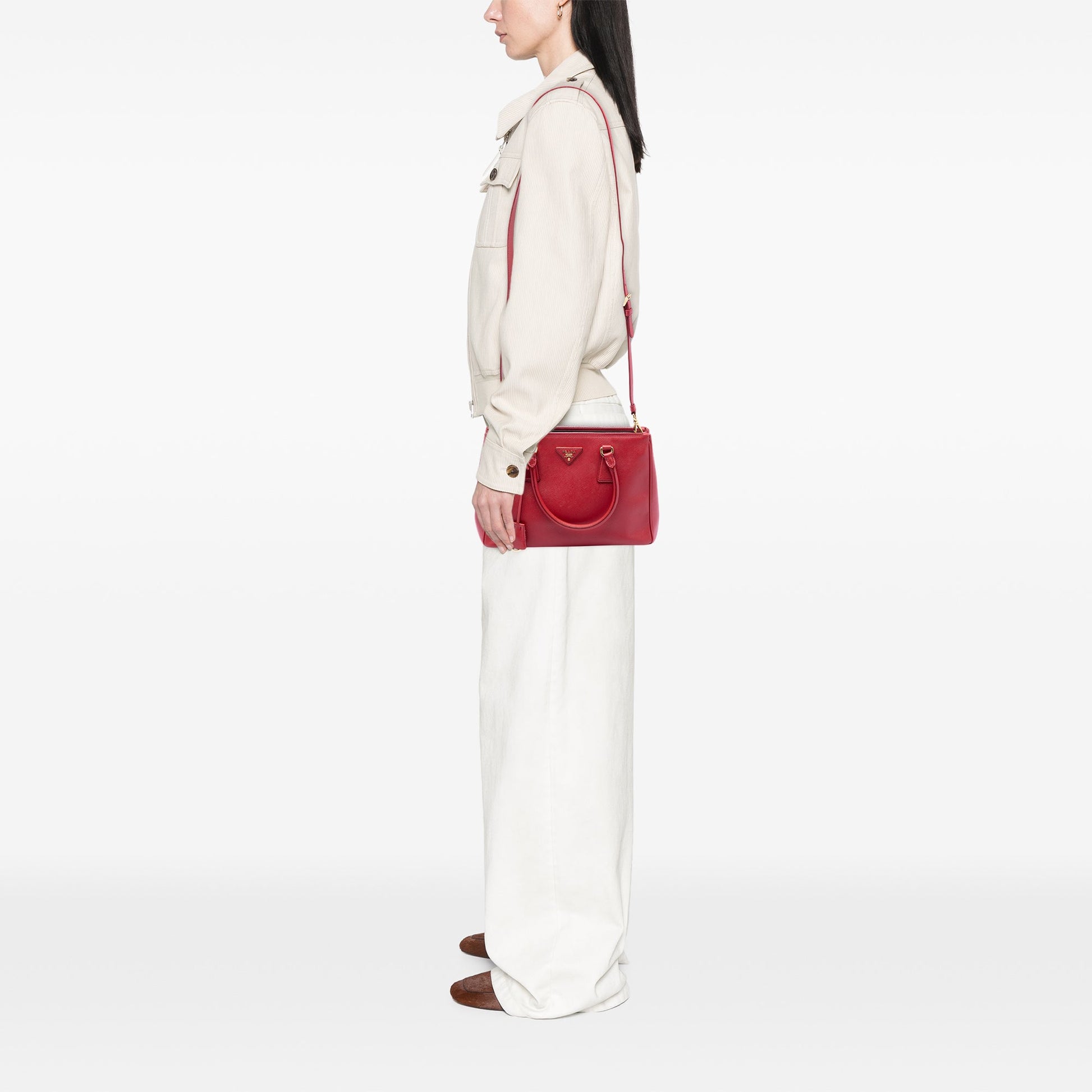 Prada Small Saffiano Lux Galleria Double Zip Satchel