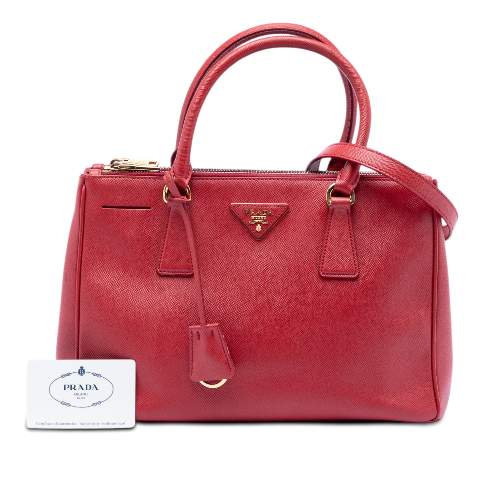 Prada Small Saffiano Lux Galleria Double Zip Satchel