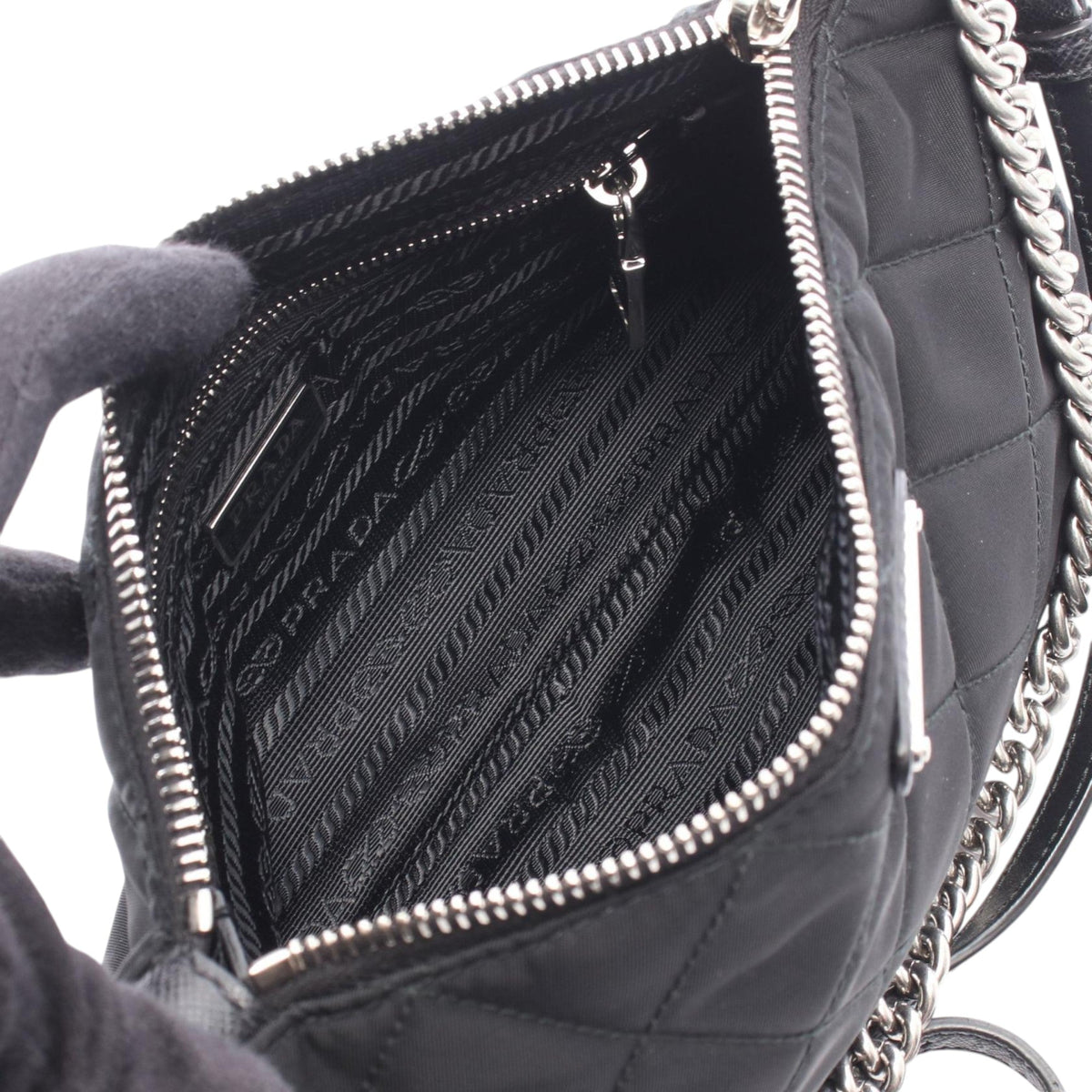 Prada Tessuto Quilted Chain Satchel