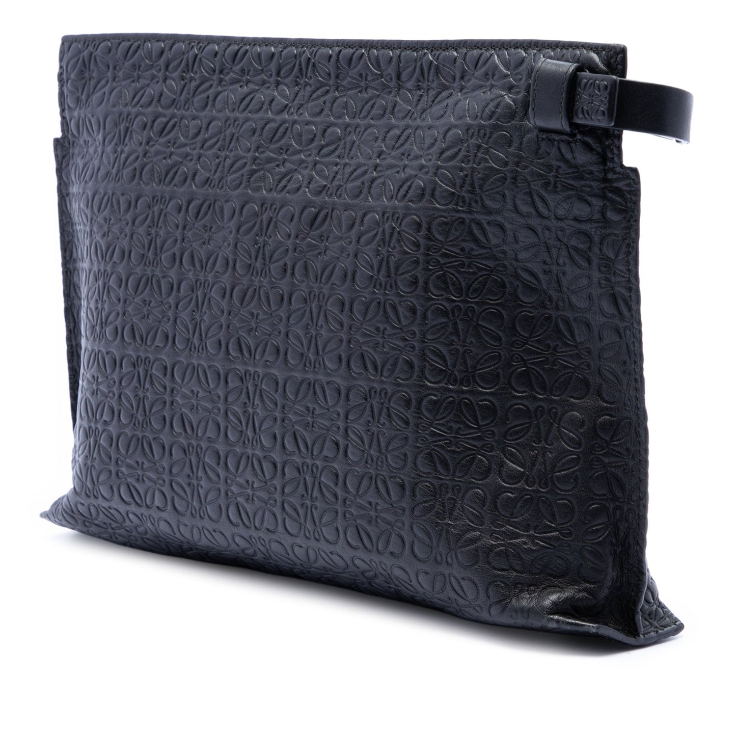 LOEWE Embossed Anagram Leather Repeat T Clutch