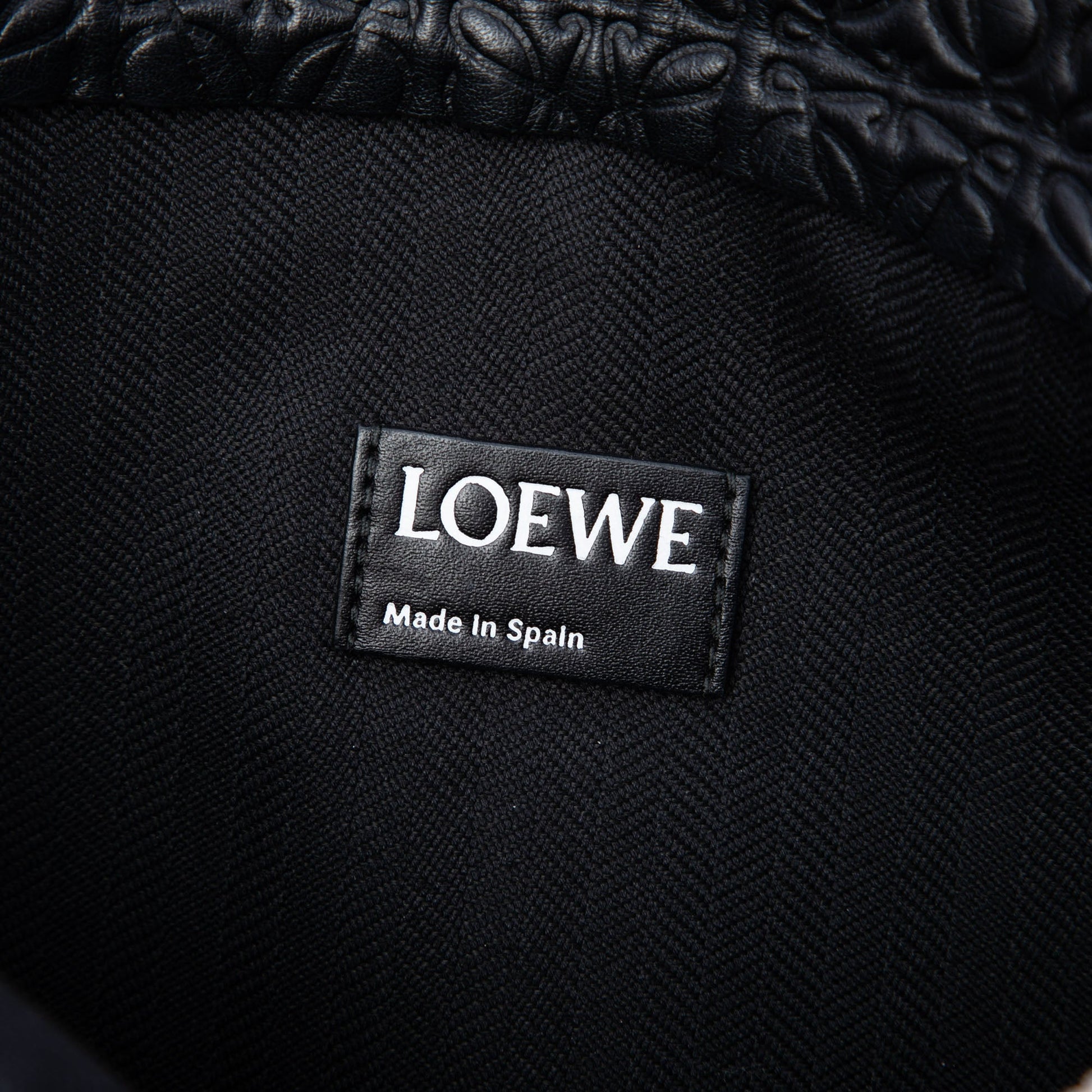LOEWE Embossed Anagram Leather Repeat T Clutch