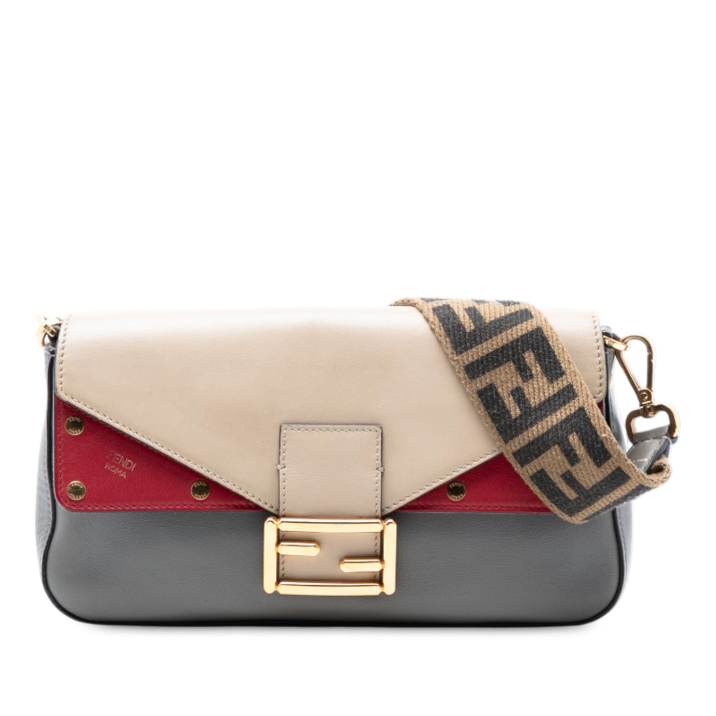 Fendi Vitello Grace FF 1974 Baguette Crossbody