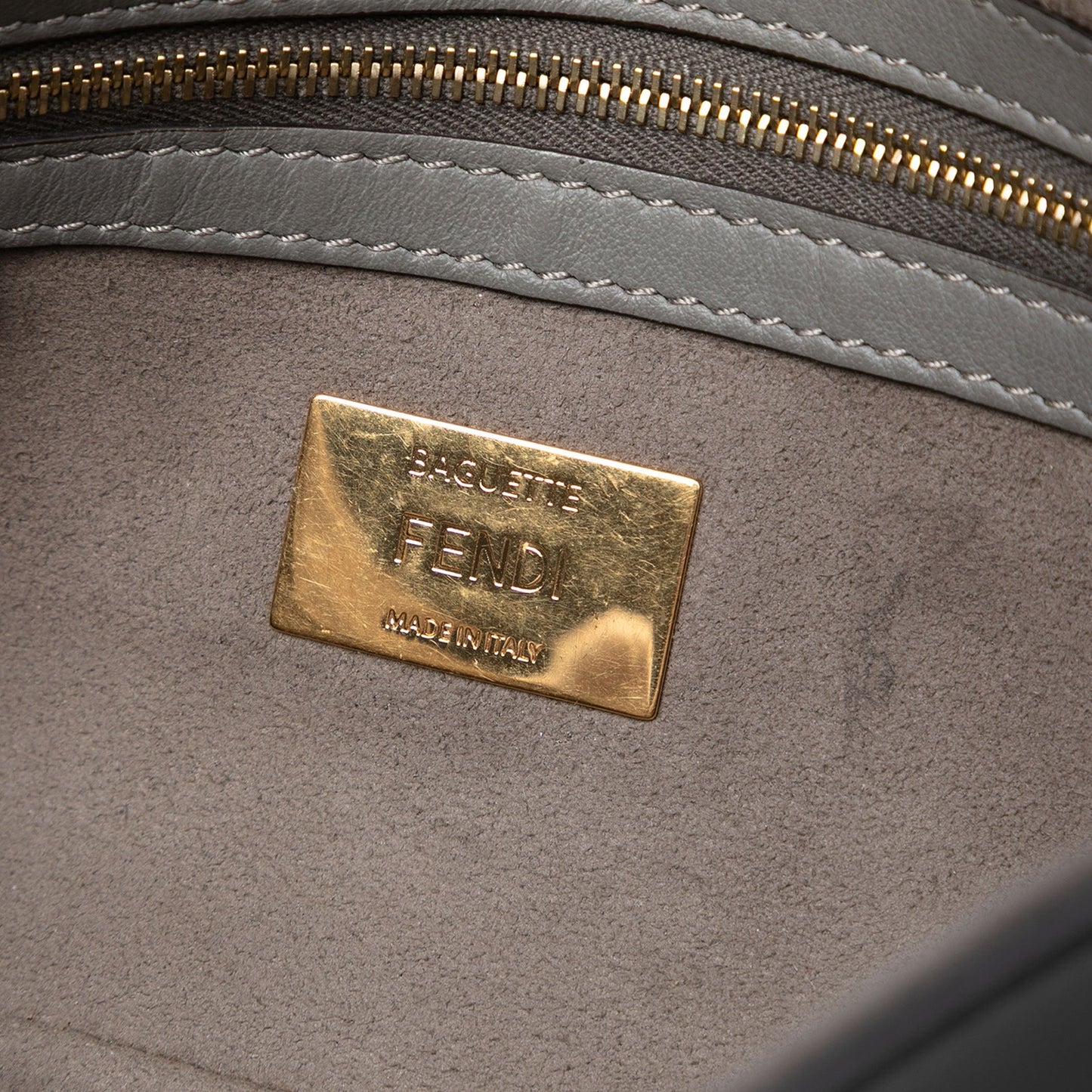 Fendi Vitello Grace FF 1974 Baguette Crossbody