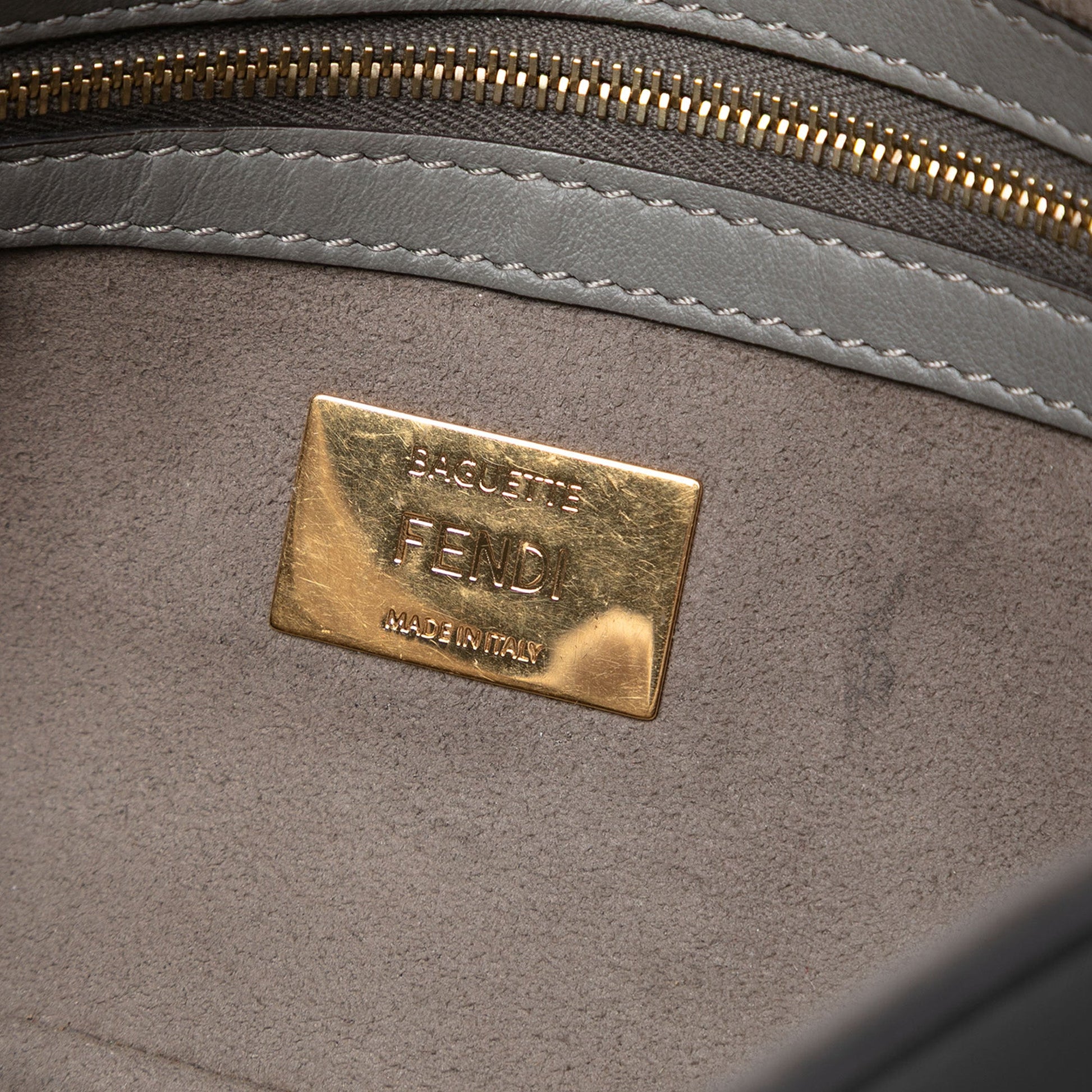Fendi Vitello Grace FF 1974 Baguette Crossbody