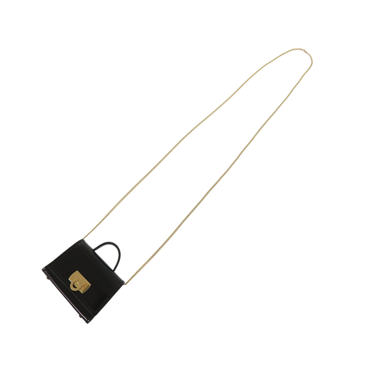 Ferragamo Smooth Calfskin Gancini Top Handle AirPods Case with Chain