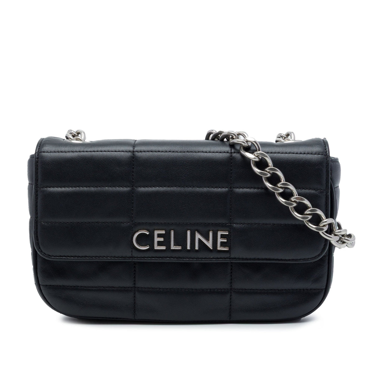 Celine Matelasse Goatskin Monochrome Chain Shoulder Bag