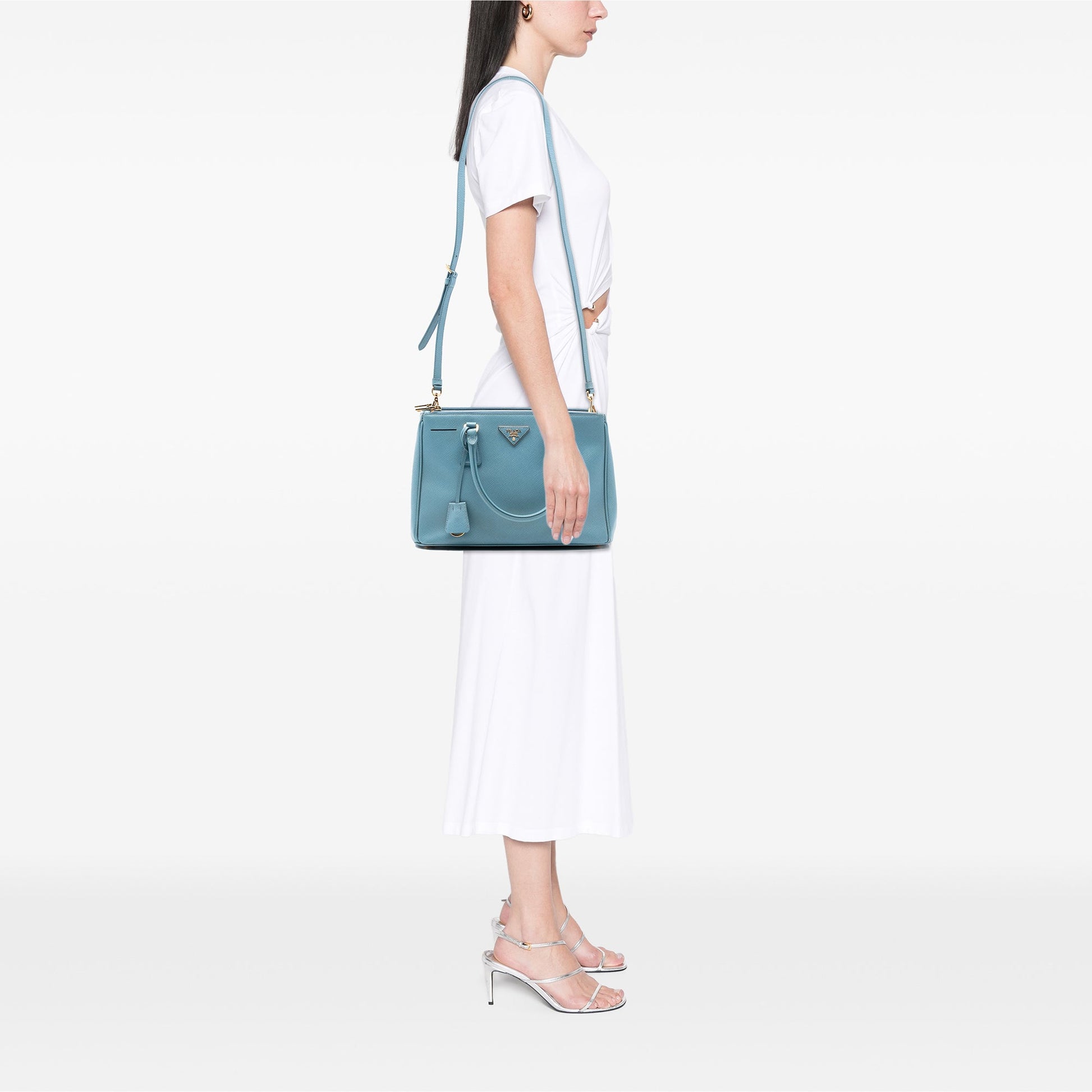 Prada Small Saffiano Lux Galleria Double Zip Satchel