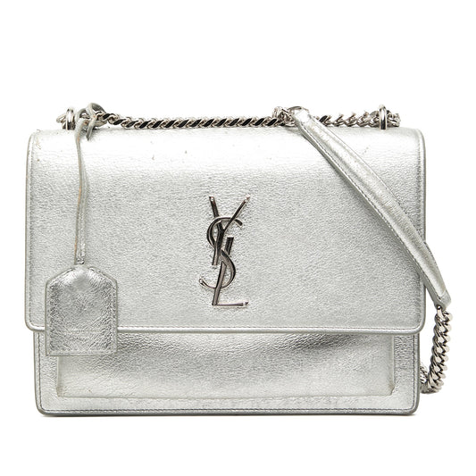 Saint Laurent Medium Metallic Calfskin Monogram Sunset Crossbody