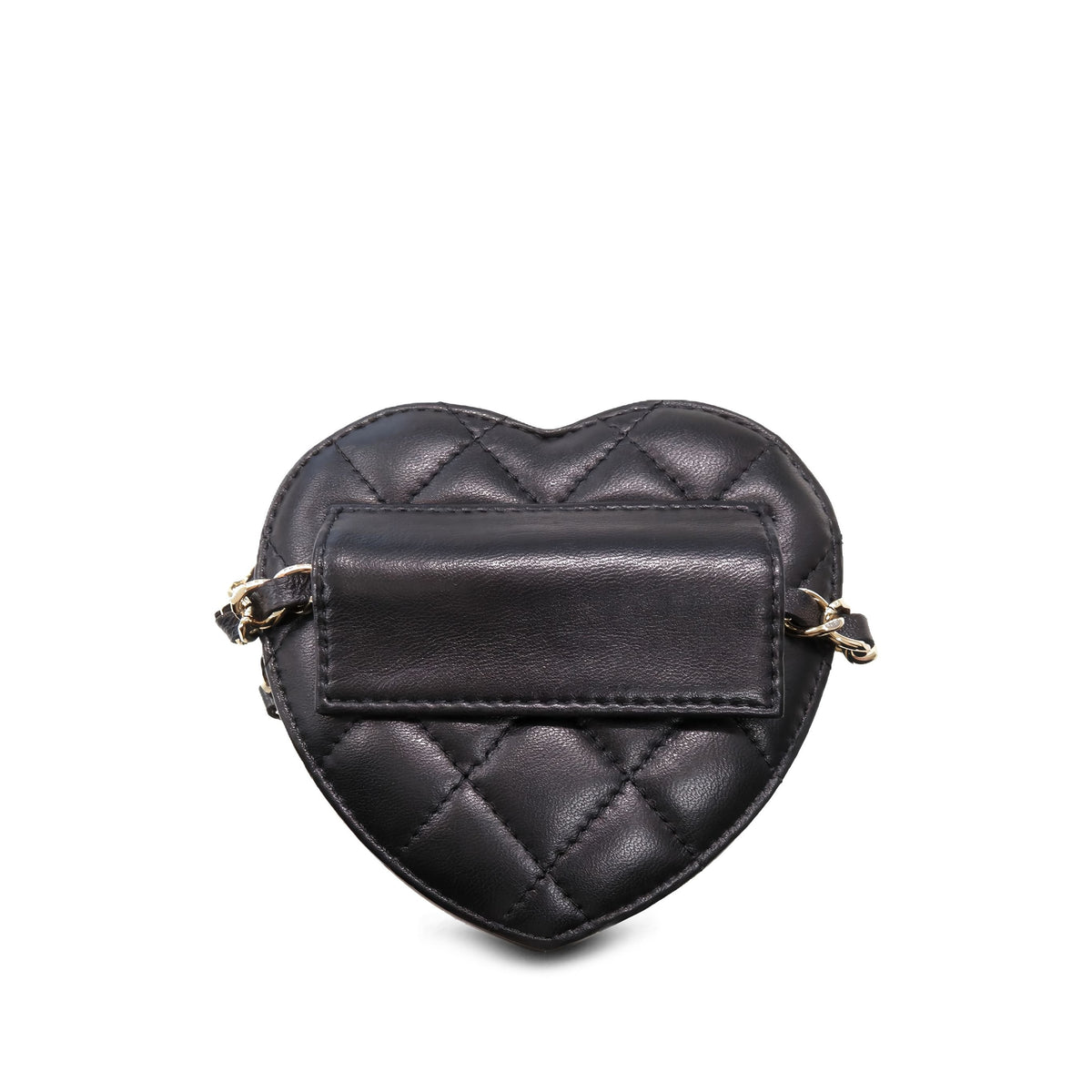 Chanel Mini Lambskin CC in Love Heart Belt Bag — Black
