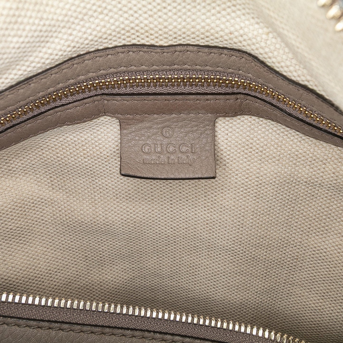 Gucci Medium Pebbled Calfskin Soho Boston Bag