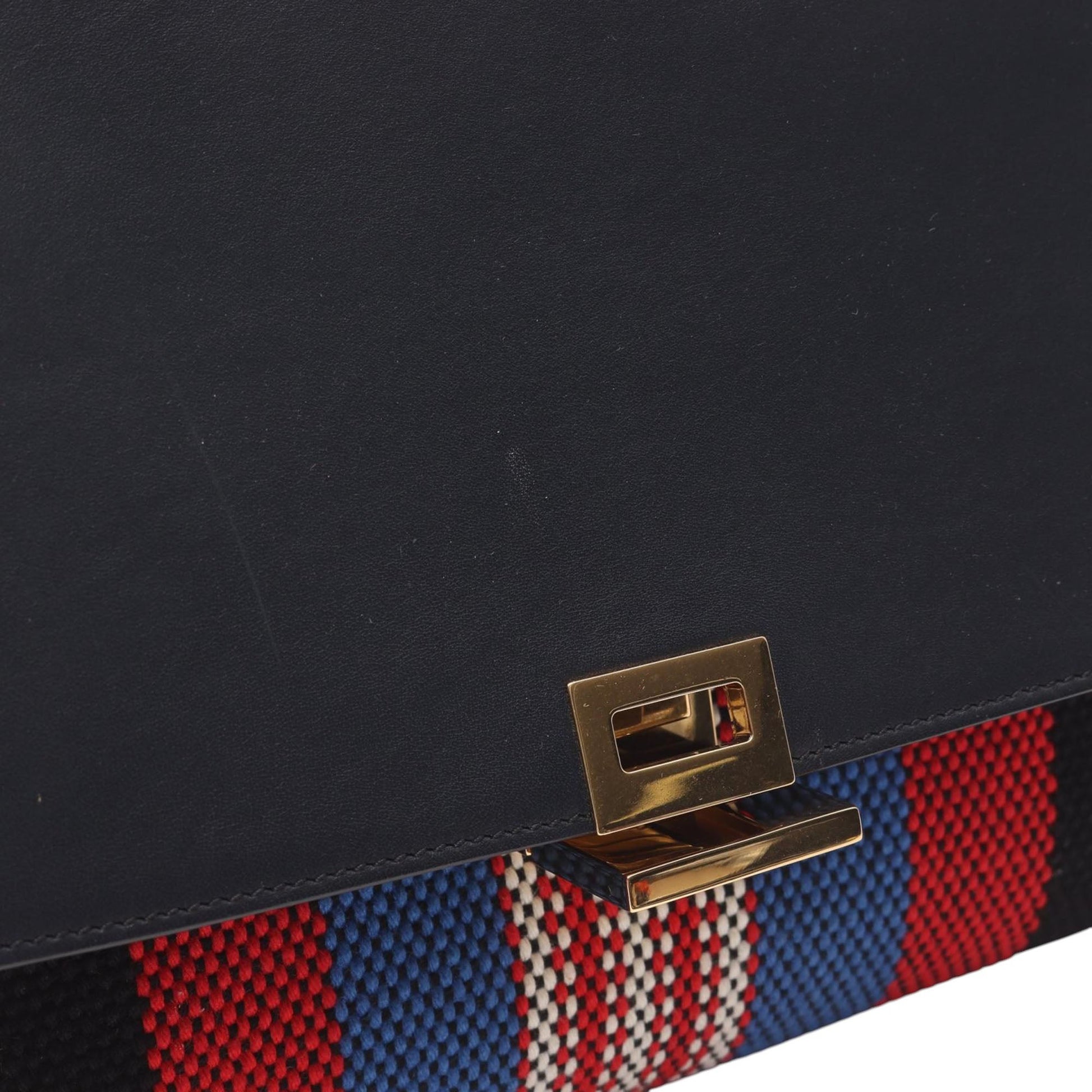 Celine Small Multicolor Canvas and Leather Trapeze Satchel