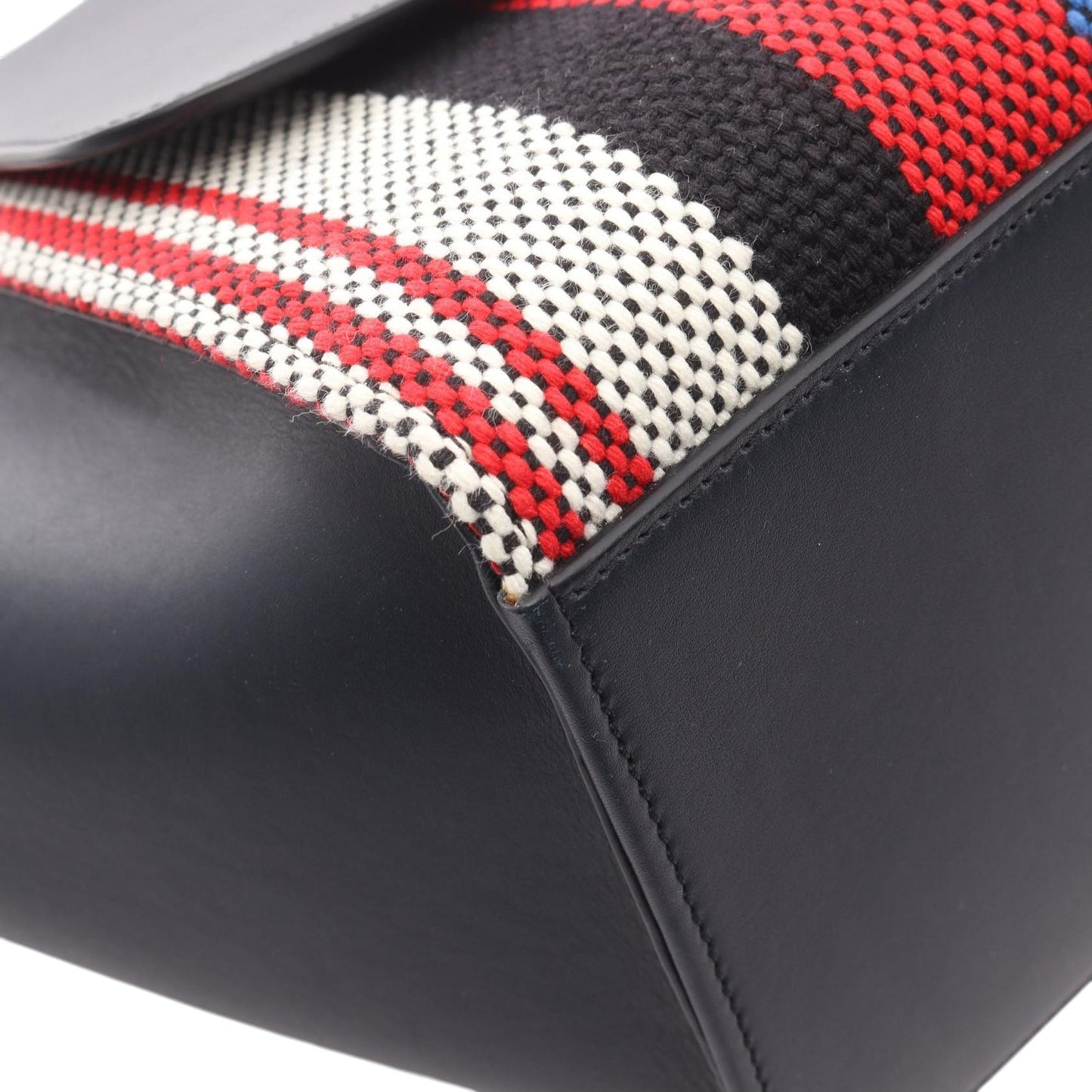 Celine Small Multicolor Canvas and Leather Trapeze Satchel