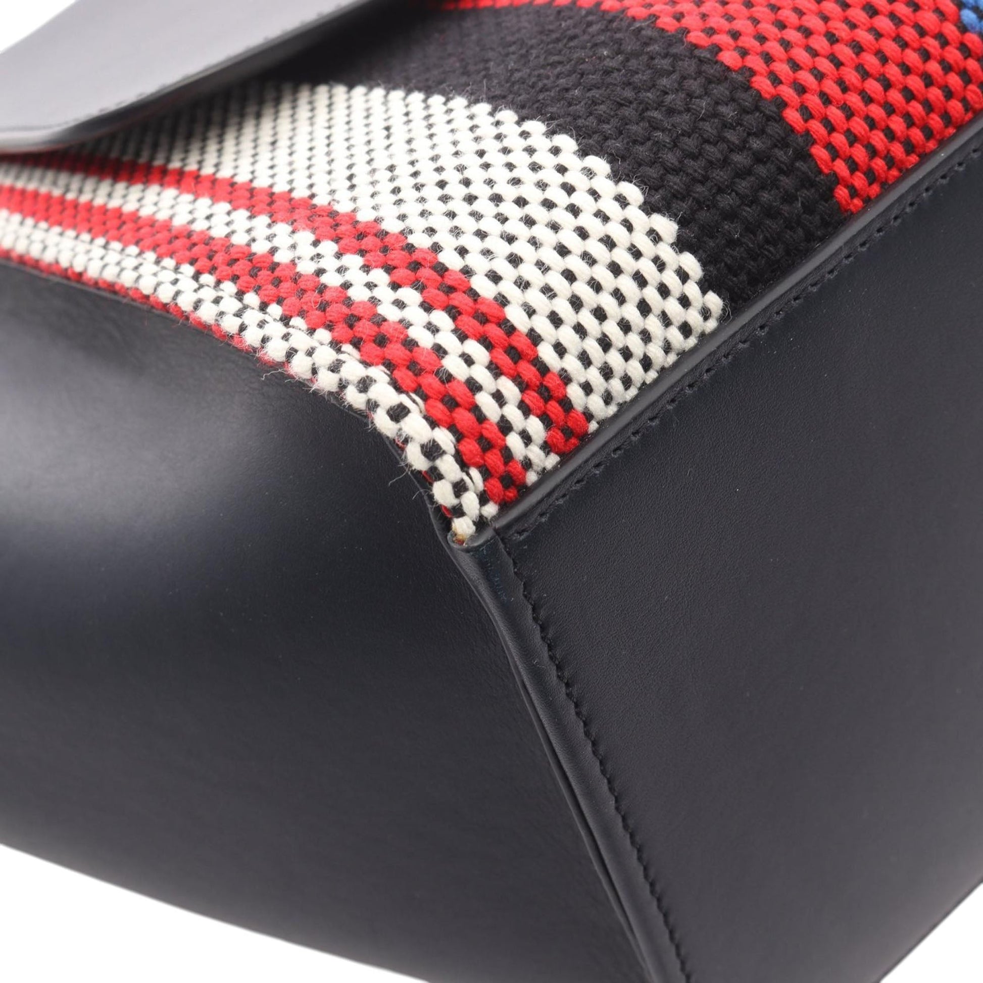 Celine Small Multicolor Canvas and Leather Trapeze Satchel