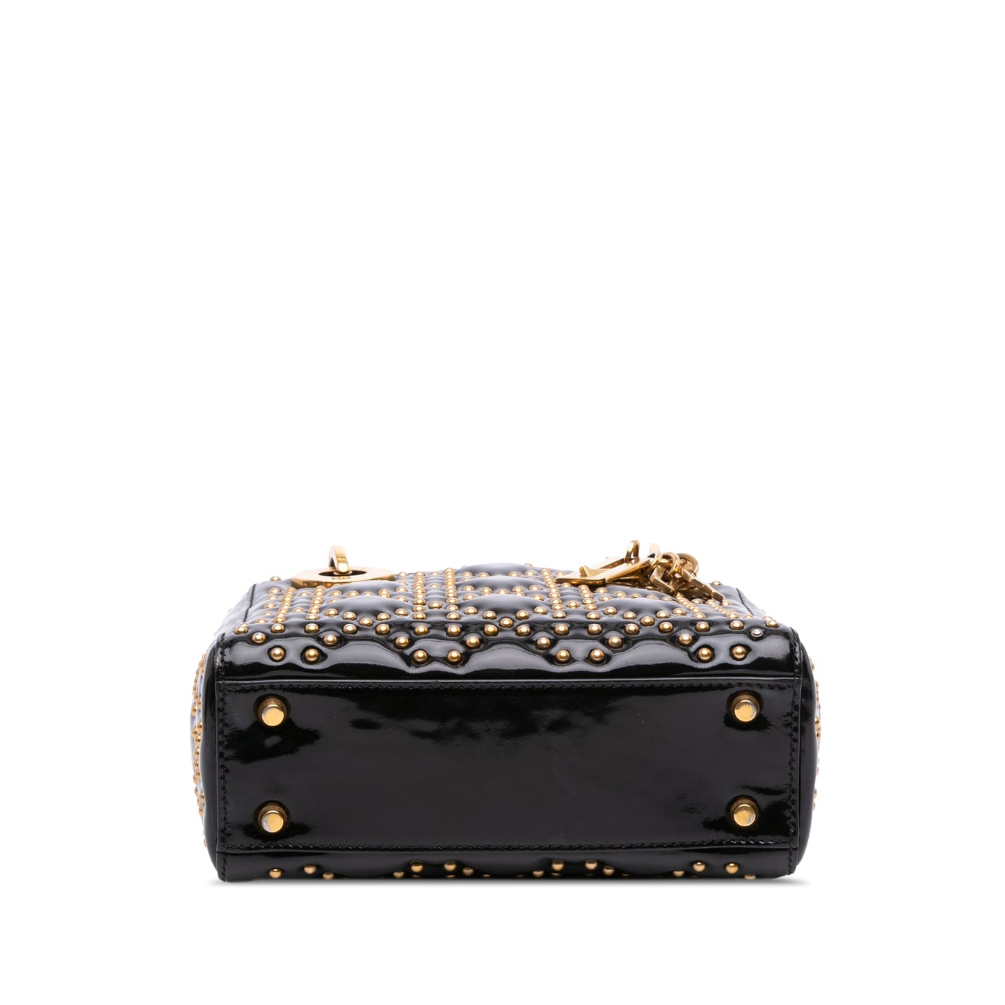 Dior Mini Patent Cannage Studded Supple Lady Dior
